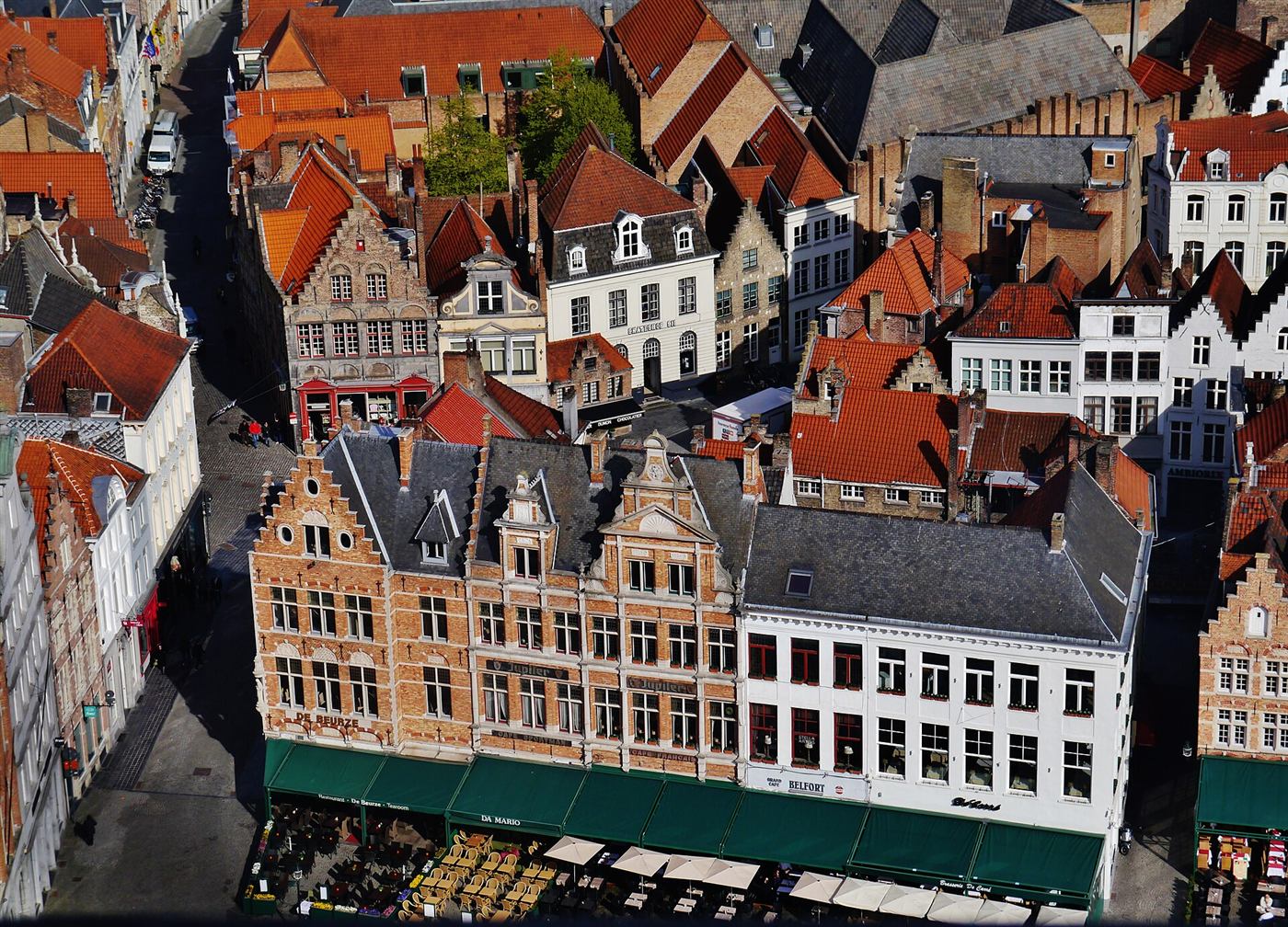 La Markt de Brujas vista desde lo alto del Belfort.
